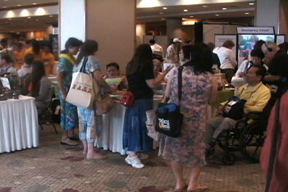 crowd of people tabling