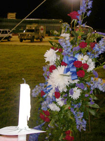 candle and flowers